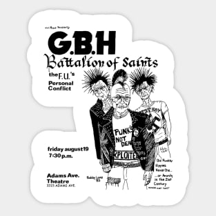 G.B.H. / Battalion of Saints / The F.U.s / Personal Conflict Punk Flyer Sticker